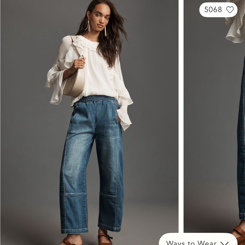 Pilcro Wide Leg Jeans in Dark Blue